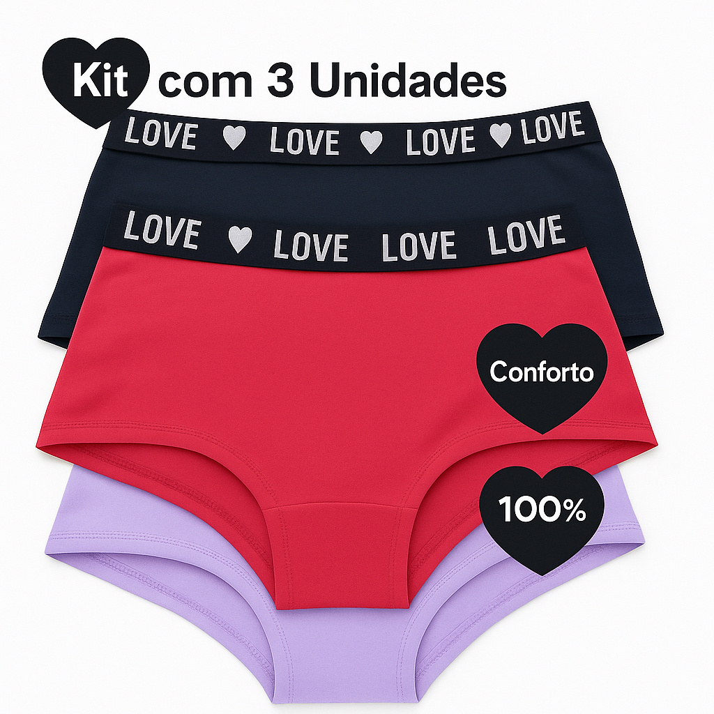 Kit Calcinha,Cueca Boxer Feminina Algodão Confortável para o Dia a Dia, Básica em Oferta na Shopee