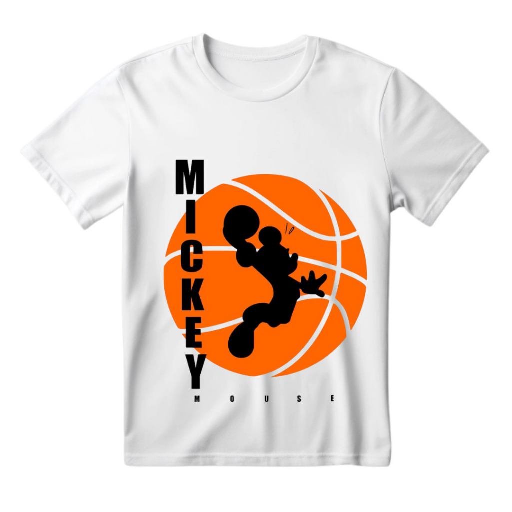 Camisa Unissex Jogo De Basquete Mickey Jogador Camiseta Estampada Desenho 100% Algodão Envio Rapido