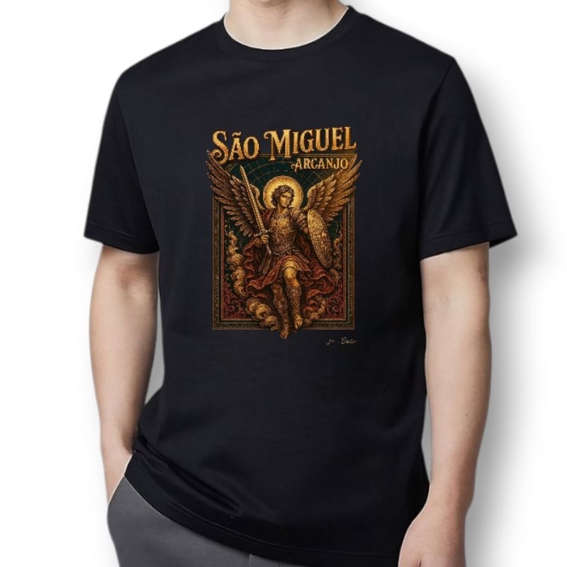 Camiseta UNISSEX Anjo Miguel Arcanjo, catolico, religião 100%algodão