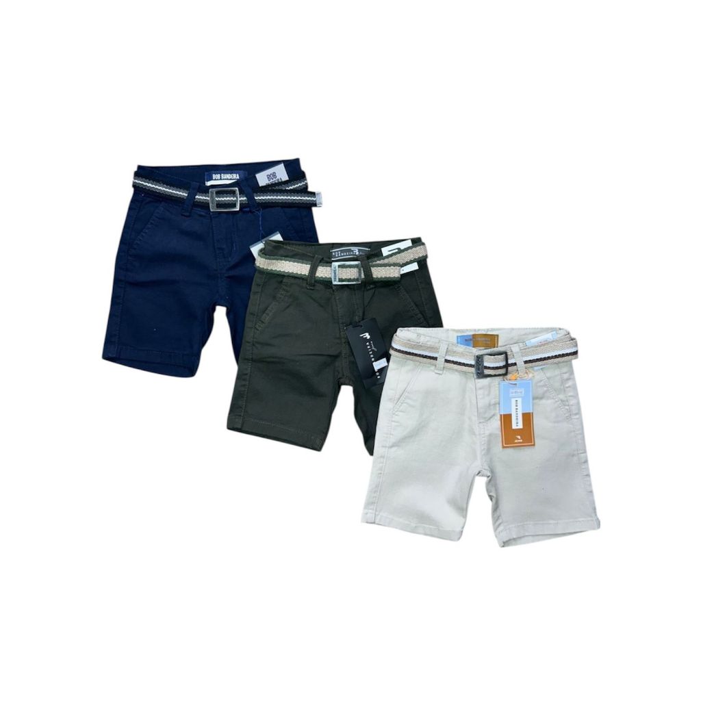 KIT C/3 SHORT DE MENINO SARJA SLIM ALFAIATARIA DE BEBÊ MASCULINO BERMUDINHA PARA FESTAS 01 AO 03 BATIZADO PREMIUM