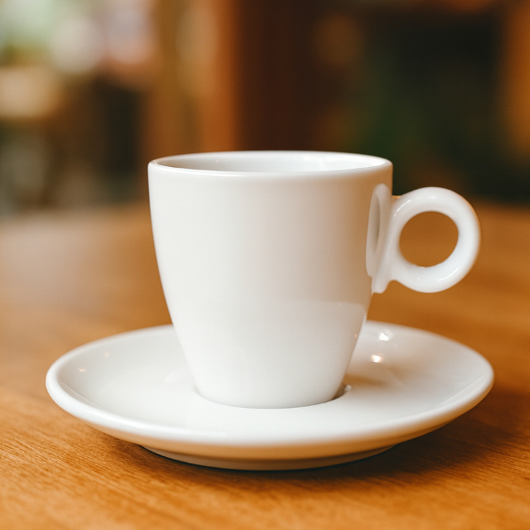 Xícara de Café Porcelana 70ml Segunda Linha com Pires Uso em Hotéis e Cafeterias