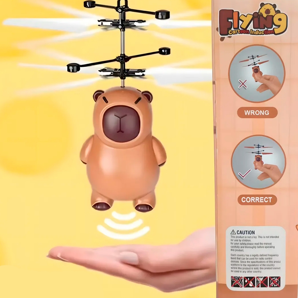 Brinquedo Capivara Voadora com Sensor de Mão - Capivara Filó Brinquedo Drone