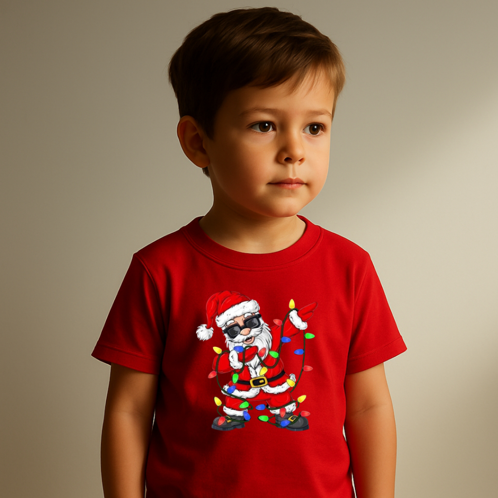 Camiseta Infantil Estampada Natal 2025 Estampas Variada Vermelha festas Envio Imediato Papai Noel Renna Arvore de Natal