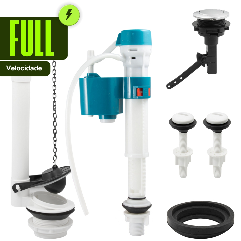 Kit Completo Mecanismo Universal Reparo Caixa Descarga Acoplada Acionamento Superior Banheiro em Oferta na Shopee