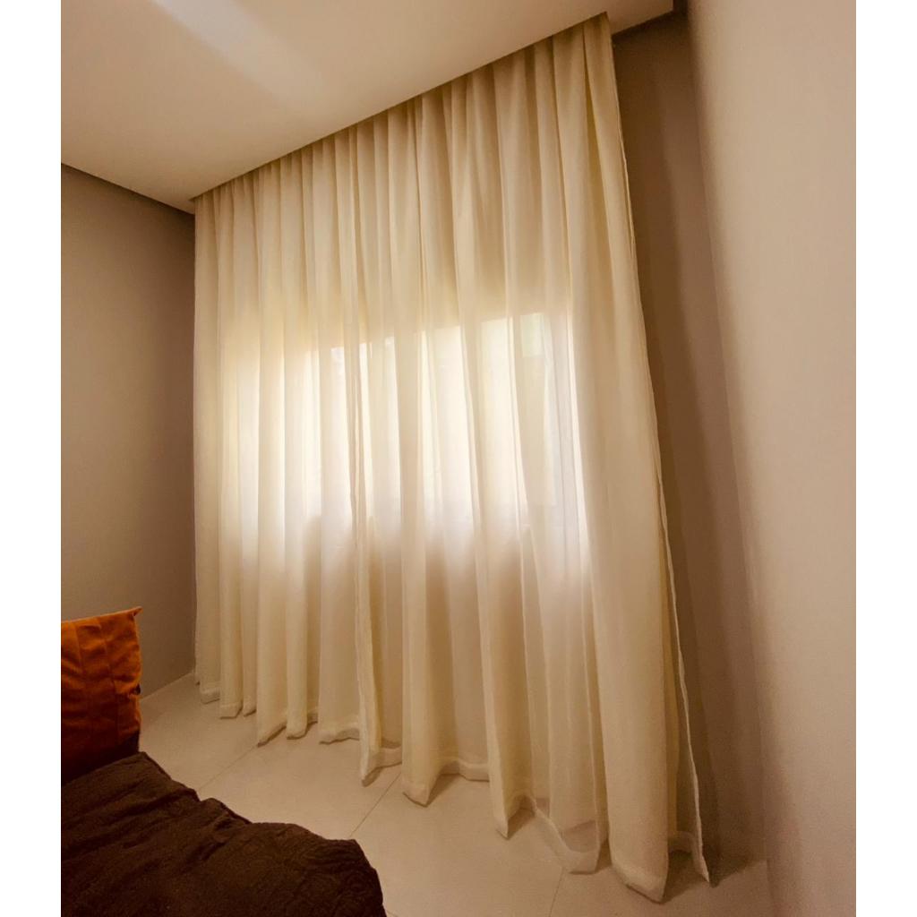 Cortina de Voil Liso e Forro de Microfibra 6,00 de Largura Para Trilho Suiço Max - Dulce em Oferta na Shopee