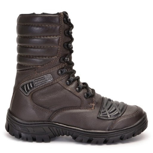 Bota Militar Coturno Tático Attack Zíper De Couro Palmilha Gel 5188/07 Marrom