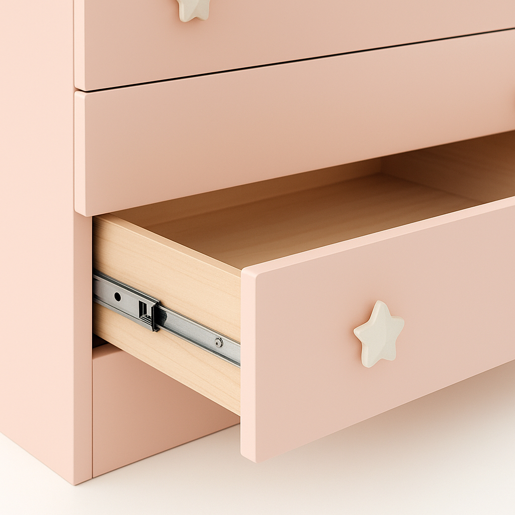 Detalhes do Cômoda Organizadora Com 4 Gavetas Doce Sonho Quarto Infantil