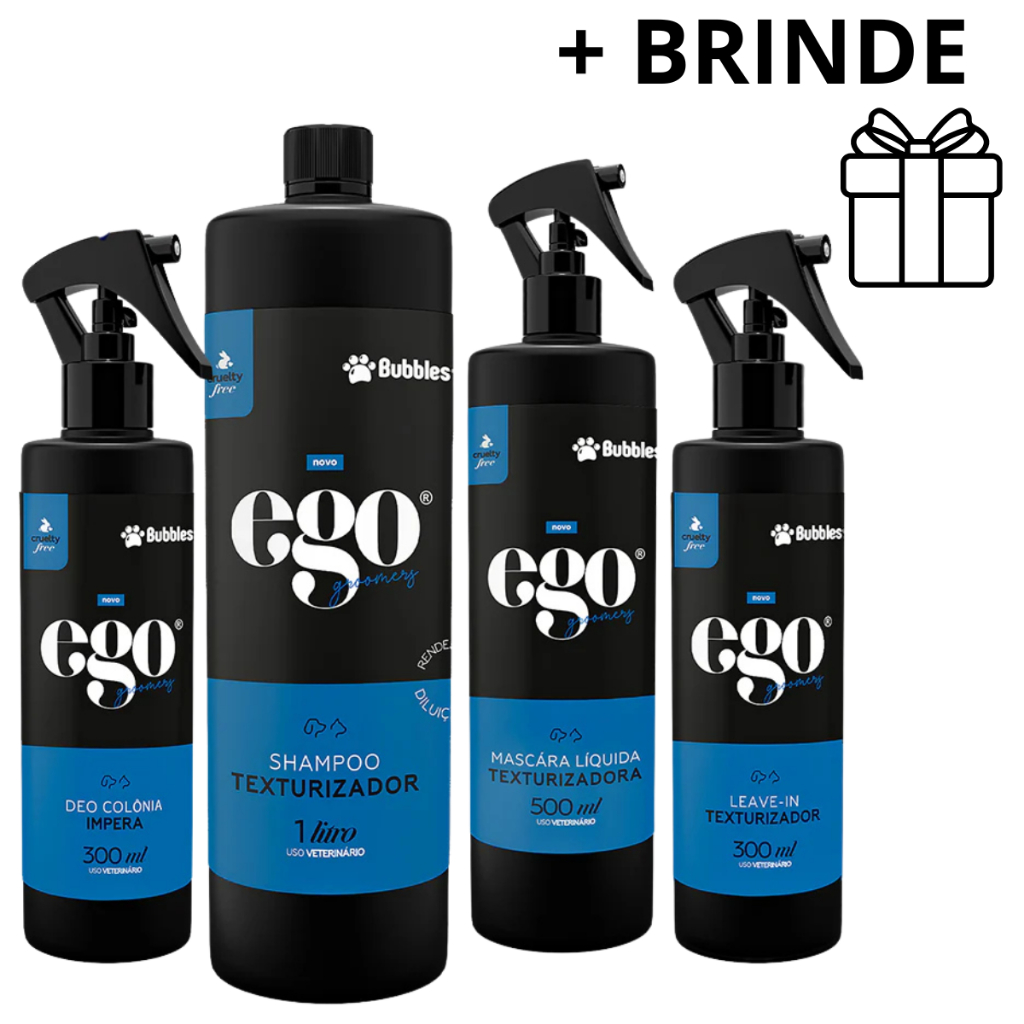 Kit Pet Completo 4 Produtos Texturizador Bubbles Cães E Gato - Textura Volume Definição Para Pelagem