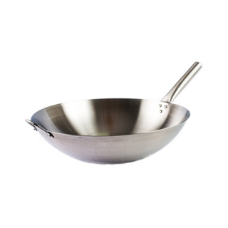 Panela Wok Aço Inoxidável com Cabo Longo e Alça - 40cm Diâmentro em Oferta na Shopee