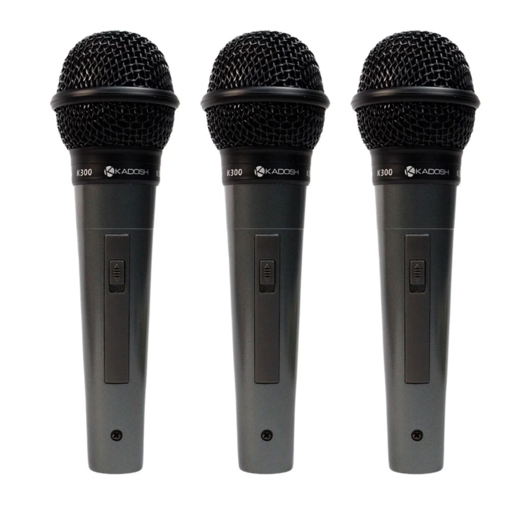 Kit 03 Microfones Unidirecionais Kadosh Kds300 Preto em Oferta na Shopee