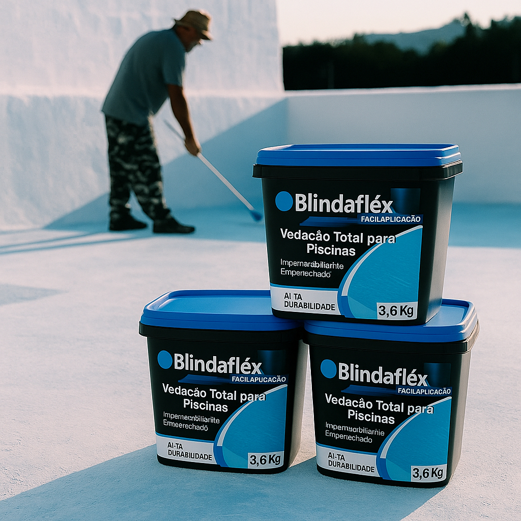 Tinta Para Piscina Blindaflex 3.6L Tinta emborrachada imperméavel Cobre Microfissuras e Vazamentos