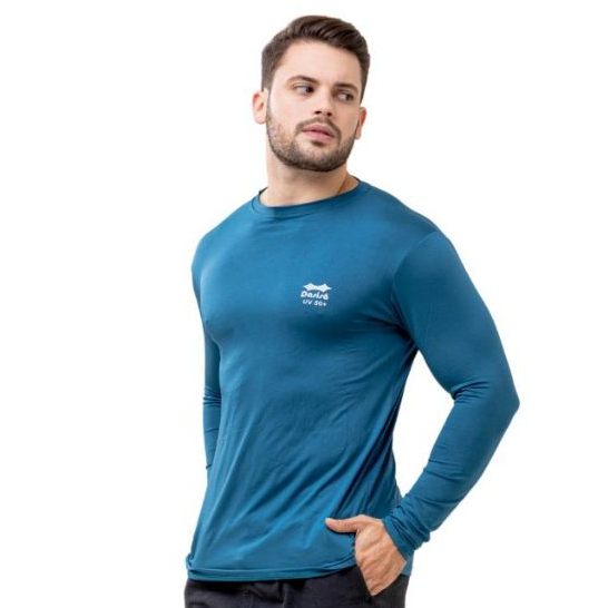 Camisa Térmica Masculina Proteção Solar UV 50+ Manga Longa Camiseta Malha Academia Respirável em Oferta na Shopee