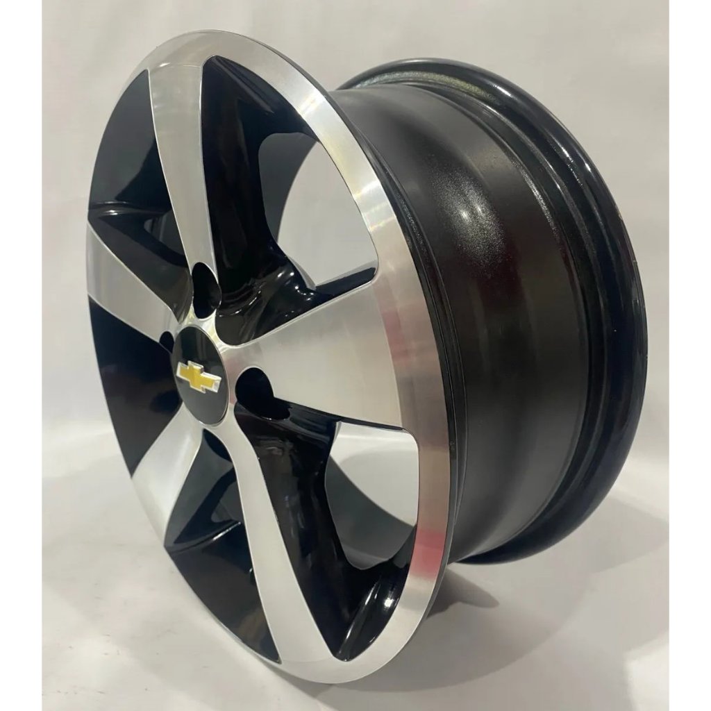 Kit 4 Rodas Aro 14 4x100 Gm Chevrolet Corsa Prisma Celta Preto com Diamantado Bicos de Brinde K27 · foto 2