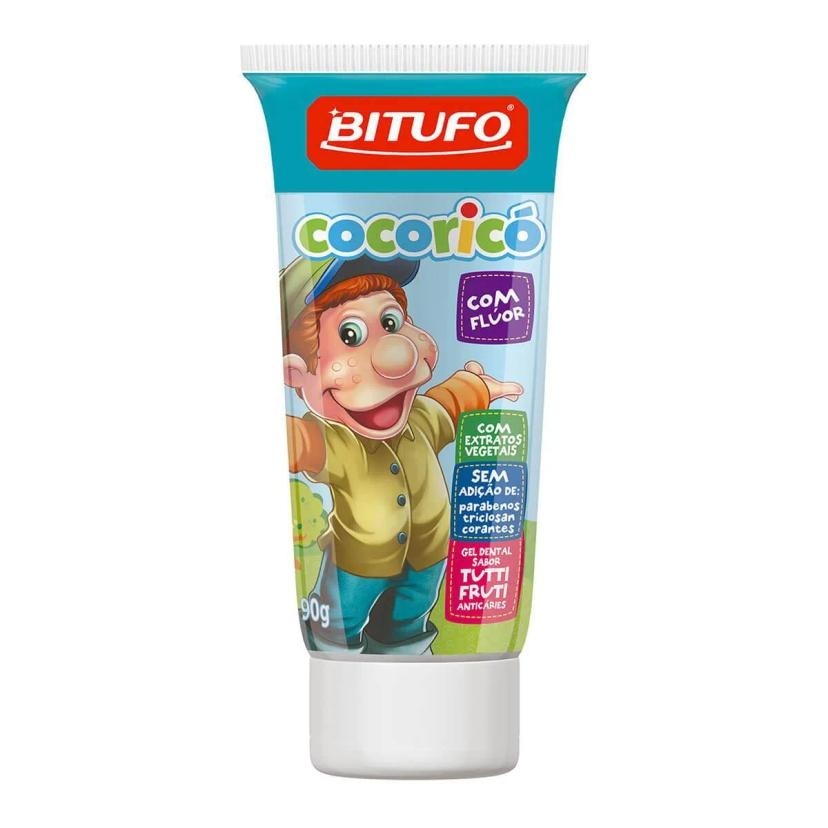 Gel Dental Bitufo Cocorico Com Fluor Tutti Frutti 90g