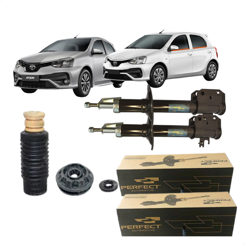 Kit Com Par Amortecedor Dianteiro Batente Coxim Etios 1.3 1.5 em Oferta na Shopee