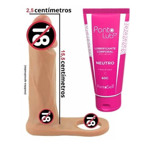 Kit Dupla Penetração – Anel Companheiro com Pênis de Borracha, Plug Peniano e Lubrificante em Oferta na Shopee