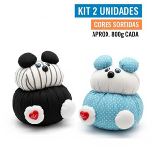 Peso de Porta Kit 2 Unidades Artesanal Fofinho Pesado Segura Porta Ursinho em Oferta na Shopee