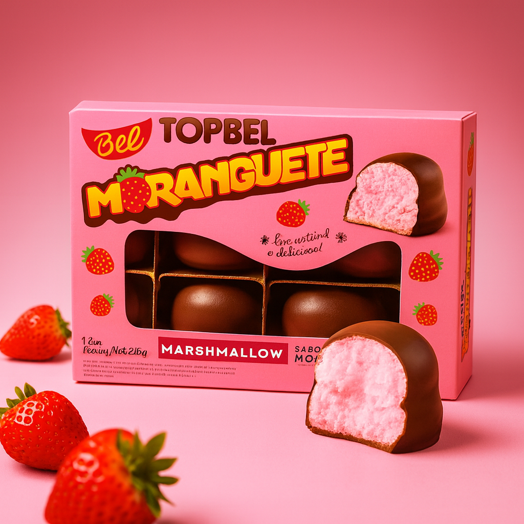 TopBel Ao Leite Recheio Sabor Moranguete 12 un Bel Chocolate