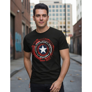 Camiseta Capitão América Estampada 100% Algodão