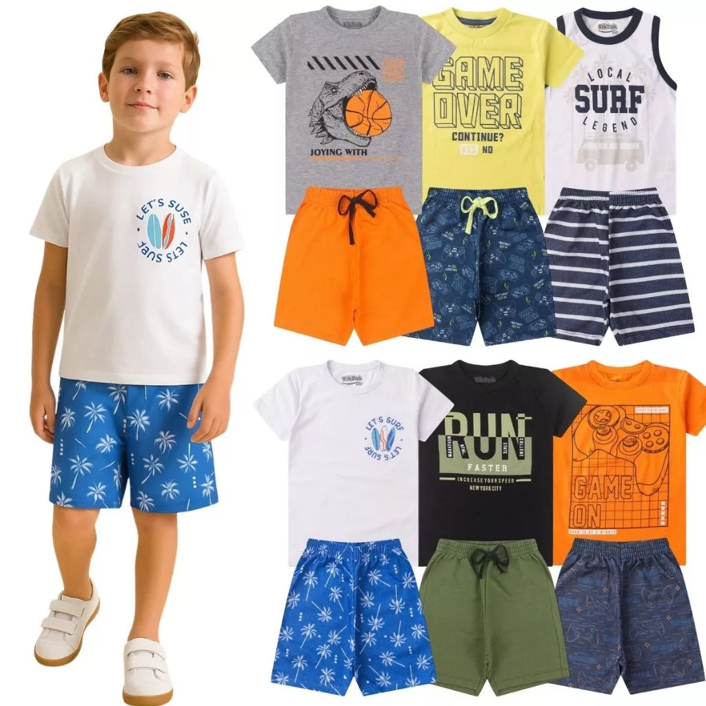 Kit Sortido 10 Peças de Roupas Infantil Masculino Bebe — imagem 1