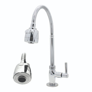 Torneira Gourmet Cozinha Bancada Pia Mesa Flexivel Inox Abs Cano 1/4 de volta Cromado