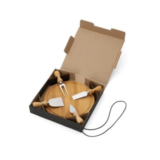 Kit Queijo 5 Peças com  Tábua De Bambu e Caixa Personalizada em Oferta na Shopee