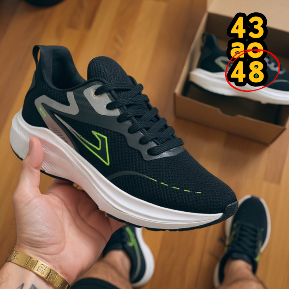 Tênis Masculino 43 ao 48 Sapato Esportivo Academia Ultra Confortável Leve Estiloso Oferta Imperdível