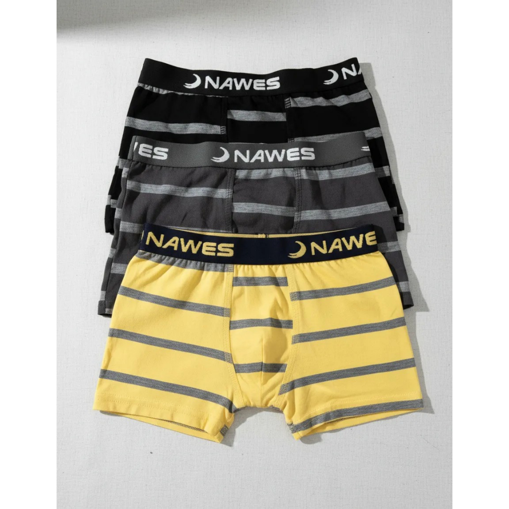 Cuecas Infantis Boxer Listradas Nawes Algodão Conforto Qualidade e Estilo kit com 6 box infantil