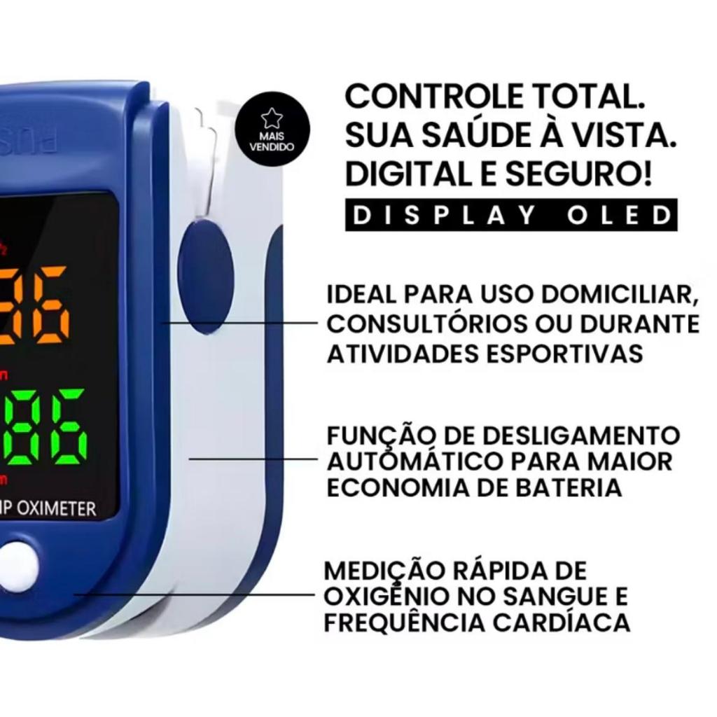 Kit Oxímetro de Dedo com Termômetro Infravermelho e Inalador Portátil — foto 9