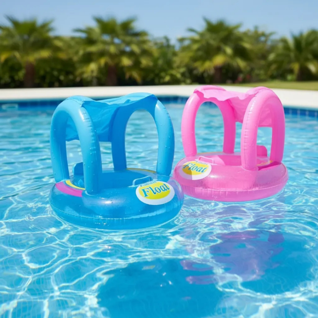 Boia Bebê Cobertura Removível Coqueiro Cogumelo Inflável Protege Do Sol Assento Fralda Menino Menina em Oferta na Shopee