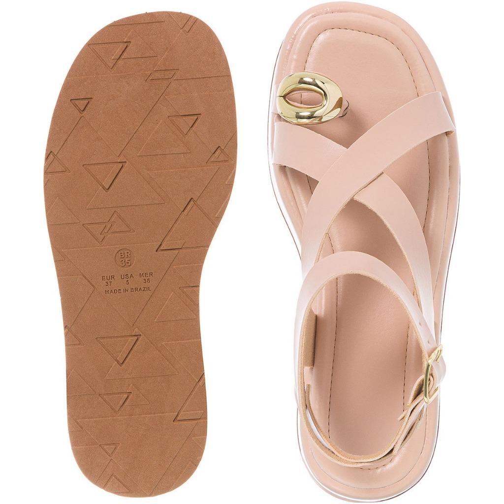 Sandália Plataforma Feminina Donna Santa Flatform Com Enfeite — imagem 2 de 2