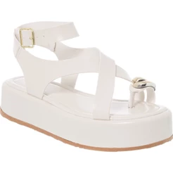 Sandália Plataforma Feminina Donna Santa Flatform Com Enfeite