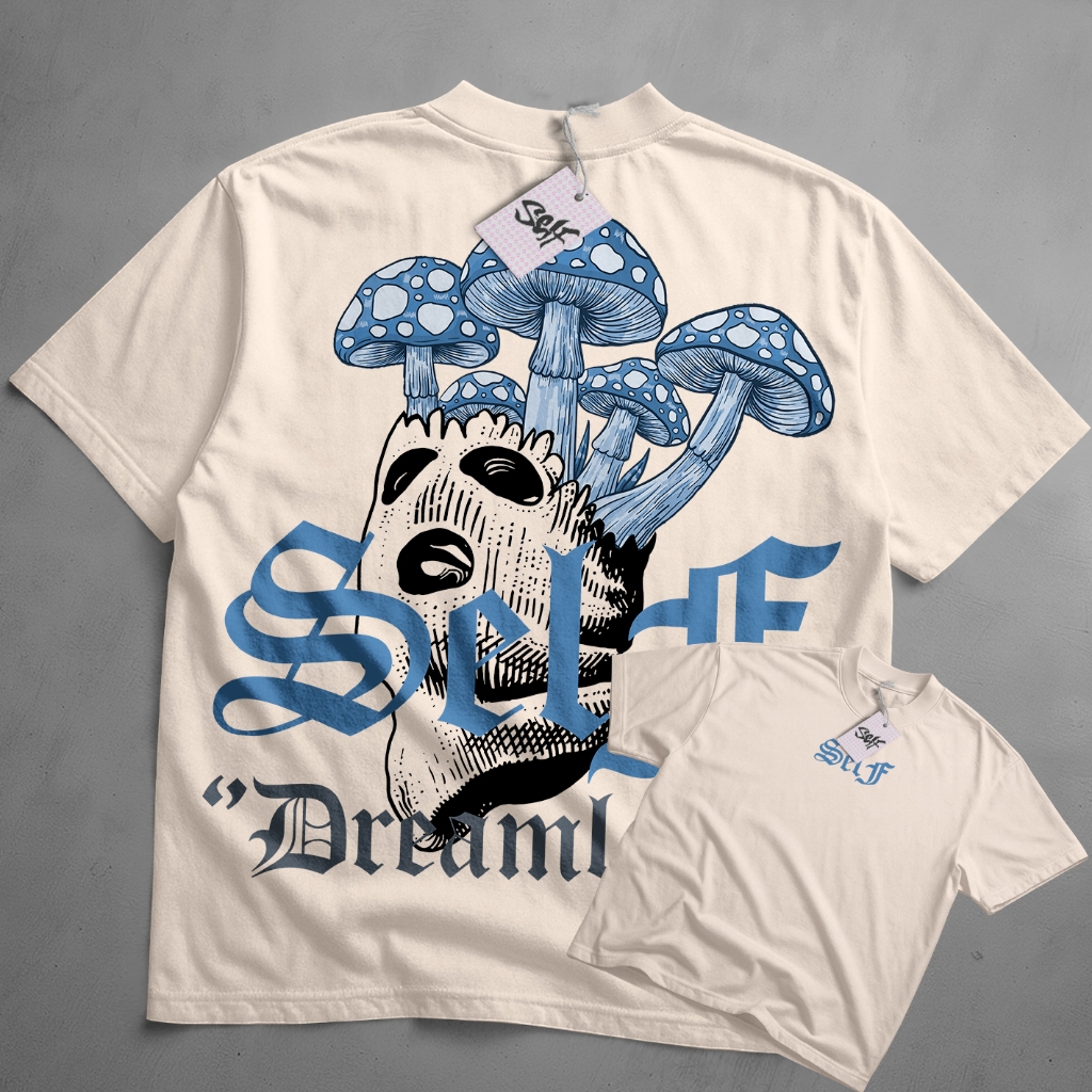 Camiseta Oversized Self Dreamlan Gangster New Estilo Americano Ousado Streetwear Camisa em Oferta na Shopee