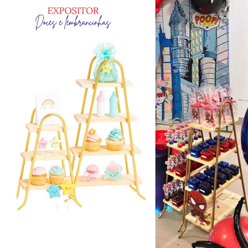 Escadinha Escada Porta Doces Lembrancinhas De Festa Decoração Têndencia