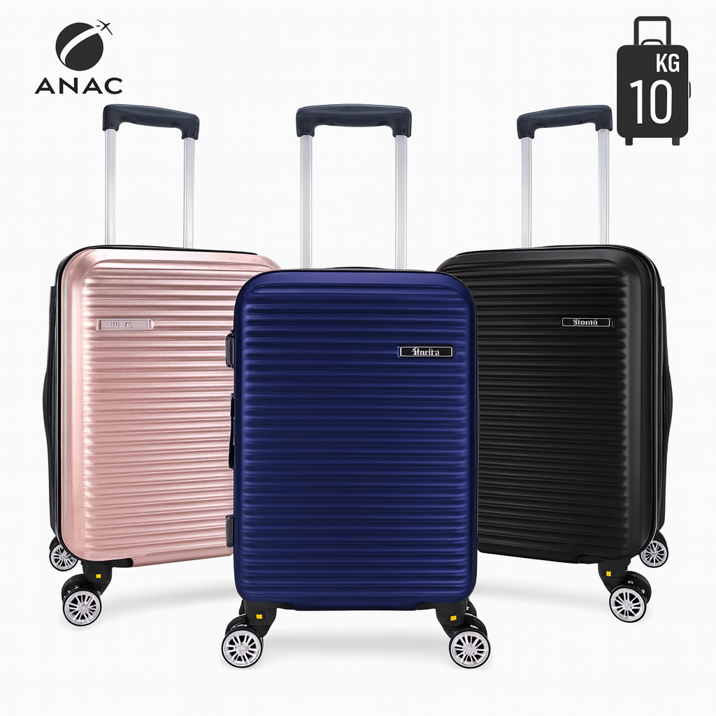 Mala De Viagem De Bordo Rígida 19/20" Rodas 360° Medidas Anac