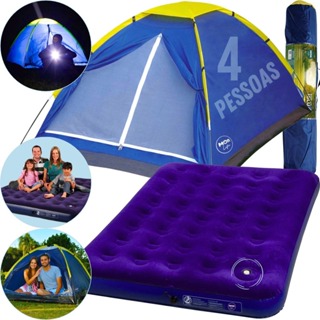 Kit Camping Barraca 4 pessoas + Colchão inflável CASAL MOR - ENVIO IMEDIATO em Oferta na Shopee