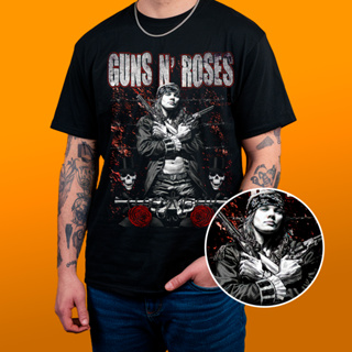 Camiseta Guns N' Roses Várias Estampas - Estampa Reticulada Algodão 30.1 em Oferta na Shopee