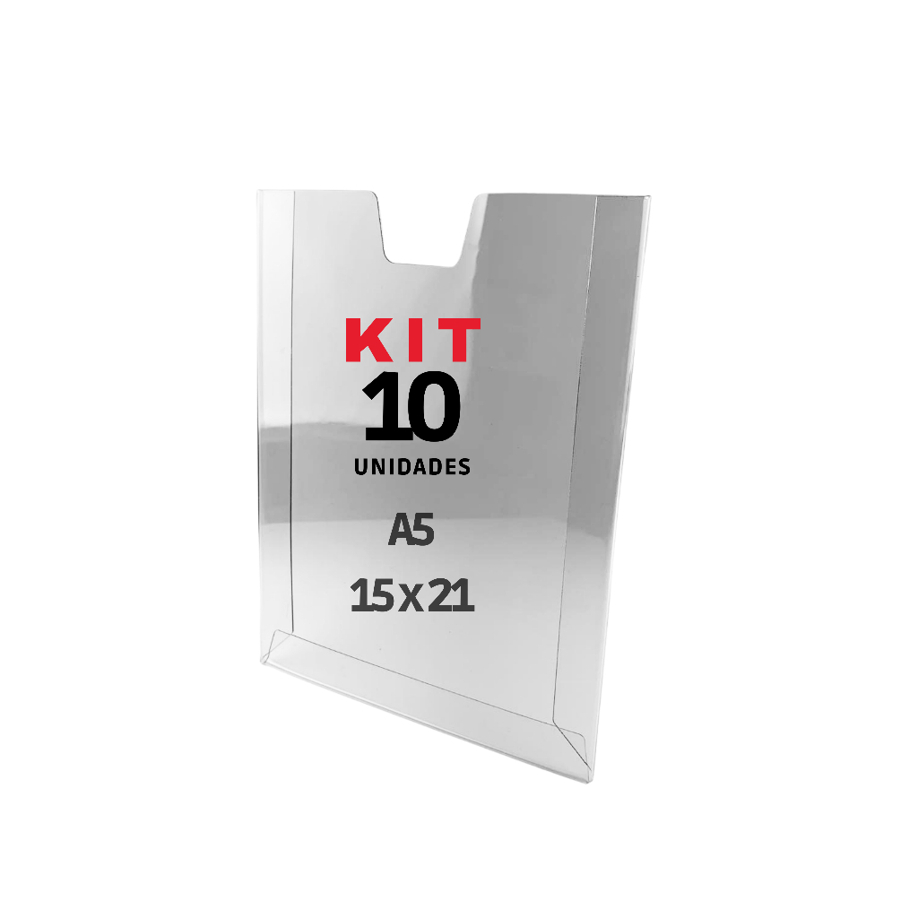 10 Display Parede Acrílico 15X21 A5 Parede Porta Quadro Aviso PETG Empresas RH Industrias Folders em Oferta na Shopee