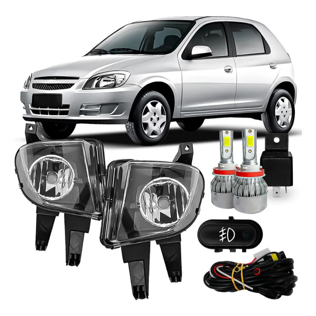 Kit Farol de Milha Neblina Celta/Prisma LS e LT 2007 a 2011