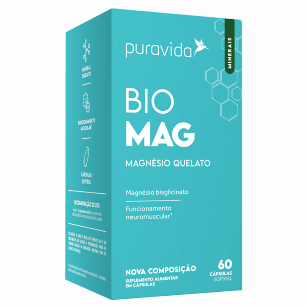 Bio Mag Magnésio Bisglicinato Quelato 60 Cápsulas Puravida