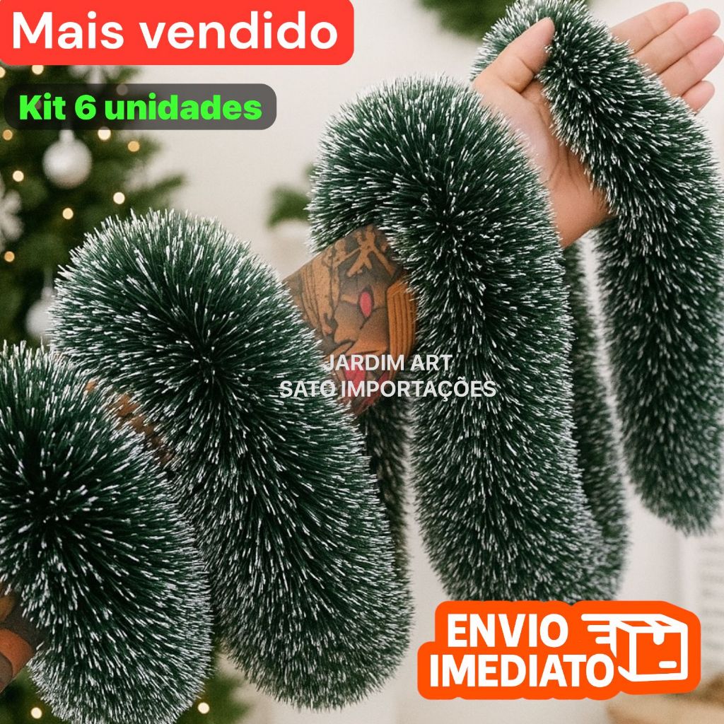 kit 6 Pluma de Natal Luxo Grosso festão natalino Nevado