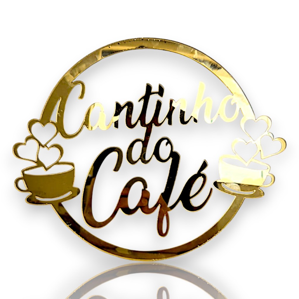 Cantinho do Café Coração Para Decoração Acrilico Espelhado em Oferta na Shopee