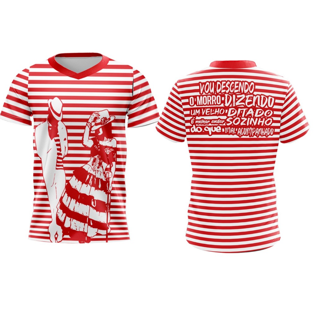 CAMISETA MALANDRO E MALANDRA LISTRADO em Oferta na Shopee