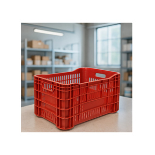 Caixa Plástica Multiuso Vermelha Empilhável - Ideal para Armazenagem, Organização e Transporte em Oferta na Shopee