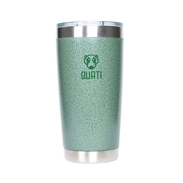 Copo Térmico Com Tampa 473Ml Verde - Conserva até 12h Gelado e 6h Quente - QUATI