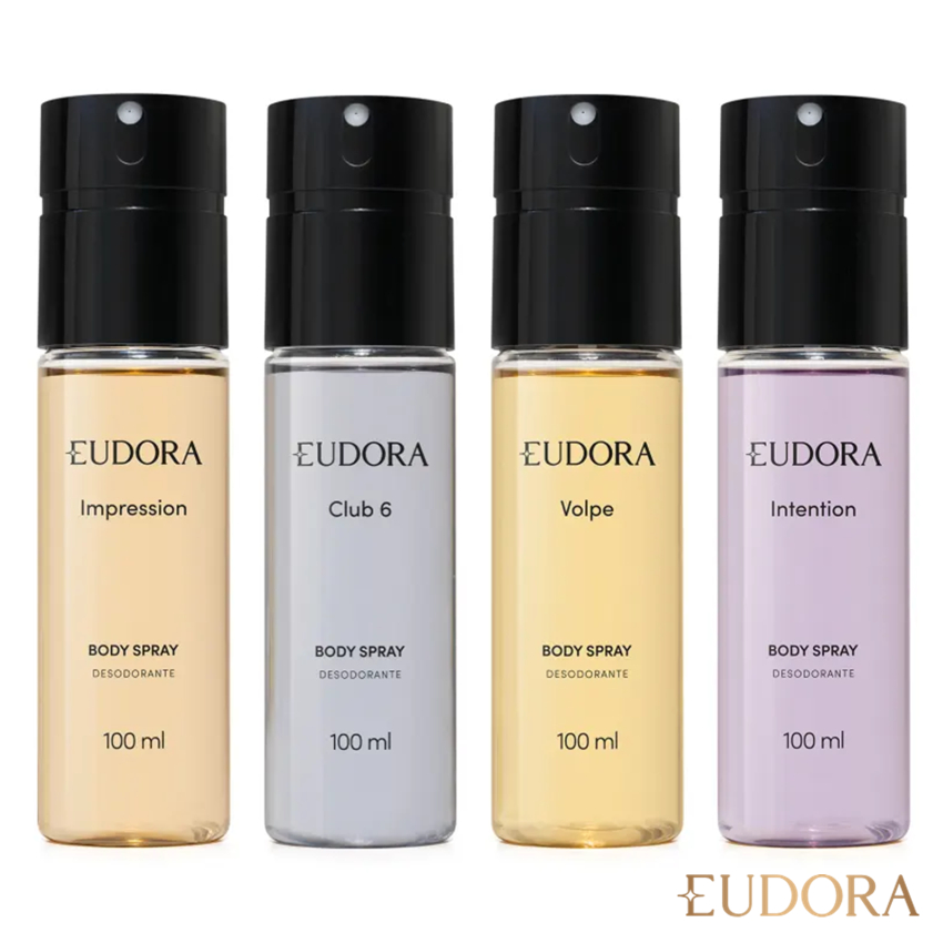 Desodorante Body Spray Masculino Eudora - 100ml: Club 6, Intention, Impression, Volpe