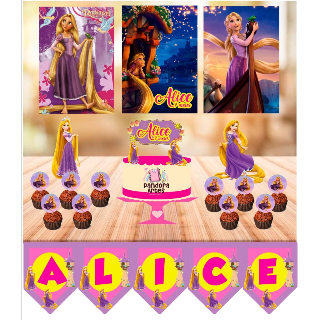 Kit Festa no Tema Rapunzel em Oferta na Shopee
