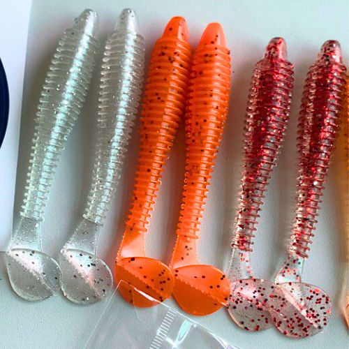 Kit Isca Shad Artificial + Anzol Offset | Isca Soft para Tucunaré, Traíra e Blackbass