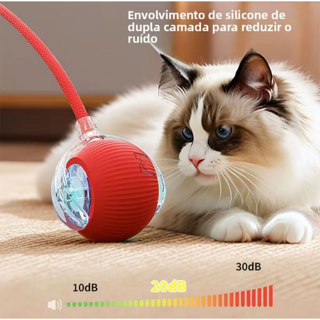 BOLINHA INTERATIVA ELETRICA AUTOMATICA PARA GATOS PETS E ANIMAIS DE ESTIMAÇÃO