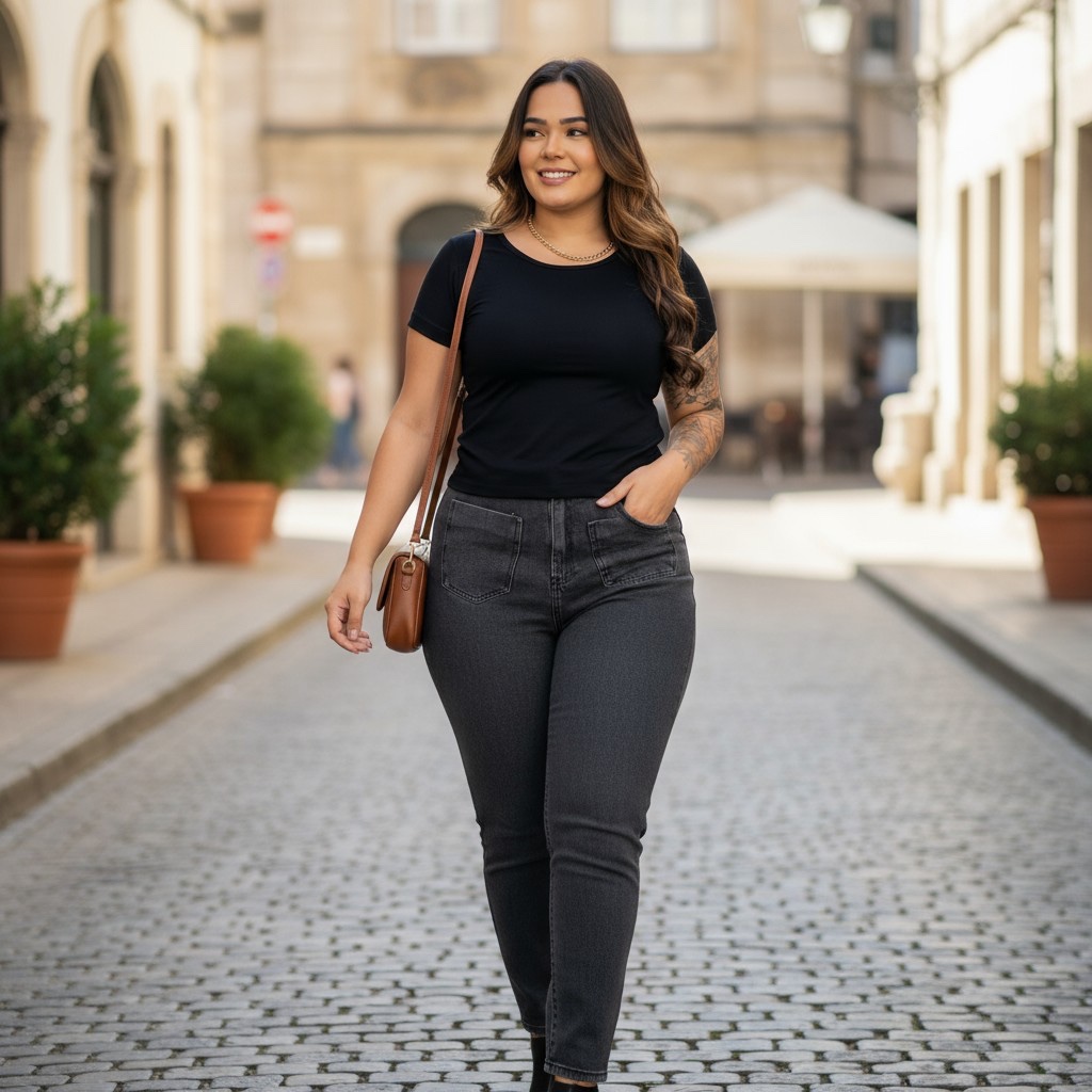 Blusa Feminina Gola Careca e Redonda Basica em Oferta na Shopee